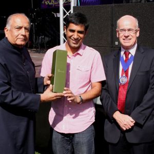 Prince Ali Khan and Deputy Mayor Cllr. Nelson Gracie with Gurvinder Sandher