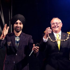 Sukshinder Shinda with Mayor Cllr. Mortimer
